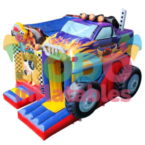 Skákací hrad Monster truck se skluzavkou